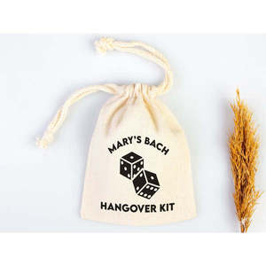 Custom Hangover Kit <b>Bags</b> Organic Cotton Party Recovery Pouch for Bachelorette Survival Screen Printed Clothing and Craft Usage - Product Image 1