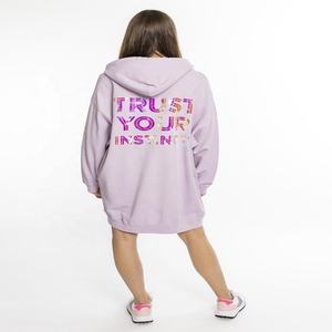 Sudaderas con capucha de gran tamaño para mujer de poliéster 100% de peso pesado Sudadera con capucha de cuello redondo Diseños largos impresos digitales para la temporada de invierno - Product Image 6