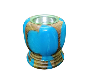 Hermoso Candelabro de Madera Epoxi Hecho a Mano con Latón, Combinación de Azul Naranja y Rosa, Decoración del Hogar de Alta Calidad, Venta al por Mayor para Navidad - Product Image 1