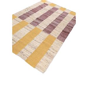 Alfombras de Lana Tejida Plana Color Marfil con Diseño Tibetano a Rayas para Sala de Estar o Dormitorio ADWL-1287 para Uso en Automóviles - Product Image 2