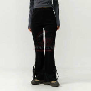 Pantalones de chándal acampanados para mujer, hechos de algodón y poliéster, de alta calidad, ajustados y de gran venta. - Product Image 6