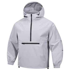 Unisex Coated Camouflage Waterproof Lightweight Rain <b>Jacket</b> <b>Packable</b> Outdoor Windbreaker Half Zip Casual Loose Front Customized - Product Image 3