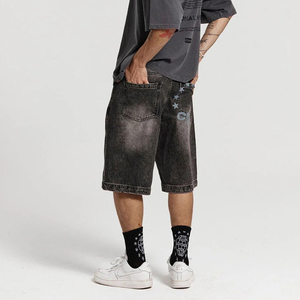 Custom Logo Summer High Quality Acid Wash Denim <b>Shorts</b> Pocket Zipper Casual <b>Shorts</b> for <b>Men</b> - Product Image 3