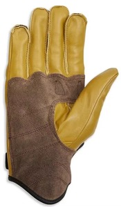 Warm Yellow Soft Comfortable Anti <b>Slip</b> Waterproof Premium Elk Deerskin Leather Wrist Motorcycle Gloves OEM Unisex Biker Glove - Product Image 4