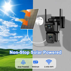 Cámara de Seguridad Solar Inalámbrica 2.4G 1080P con Doble Pantalla, Doble Lente, Vista de 360°, Funciona con Batería, Sistema de Vigilancia IP para Exteriores - Product Image 4