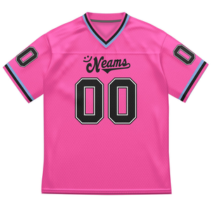 Camiseta de Fútbol Americano Personalizada con Nombre y Número, Uniforme Deportivo de Manga Corta con Cuello en V, Color Sólido - Product Image 2