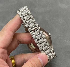 Montre mécanique de luxe 2024 de 41 mm avec cadran en moissanite, chronographe automatique, grand cadran, élégante, en acier inoxydable ou en cuir - Product Image 1