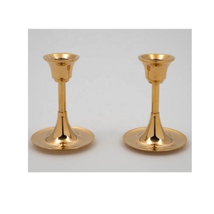 Bougeoirs en laiton Design contemporain Ensemble de 2 bougeoirs en laiton massif Bougeoir en laiton modernisme pour la décoration de la maison - Product Image 1