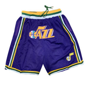 Usine directe hommes rétro basket-ball Shorts High Street Vintage Polyester taille moyenne Double couche poche maille conception - Product Image 4