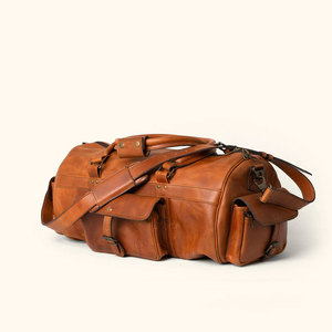 Bolsa de lona de gimnasio personalizada de alta calidad para hombre, cuero genuino, plegable, para viajes y uso deportivo, gran oferta - Product Image 2