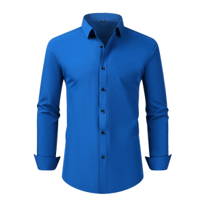 Camisa de Vestir Premium para Hombre, Azul Claro, Corte Entallado, Manga Larga, con Botones, Formal, para Oficina, Negocios, Bodas, Fiestas, Elegante y Clásica - Product Image 2