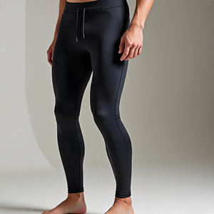 กางเกงเลกกิ้งผ้าคอตตอนโพลีเอสเตอร์สำหรับผู้ชายกางเกงเลคกิ้งสำหรับเล่นกีฬาฟิตเนสยิมเล่นโยคะ - Product Image 4