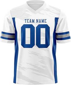 Vente en gros Maillot de football américain unisexe personnalisable avec broderie Logo & Nom T-shirts Design USA Taille à manches courtes Longueur - Product Image 5