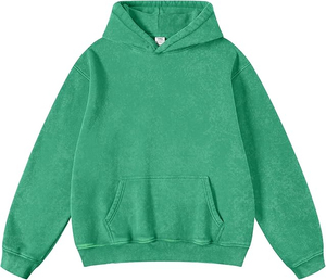 Sweat à capuche surdimensionné personnalisé pour hommes, pull en coton avec strass et broderie vieilli, sweat à capuche streetwear lourd - Product Image 6