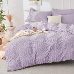 Light <b>Purple</b> Twin Queen King Comforter <b>Set</b> Seersucker 7 Pieces All Season <b>Bedding</b> <b>Set</b> with Comforters Sheets Pillowcases Shams - Product Image 2