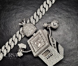 Colgante de diamante personalizado de la mejor calidad, joyería de Hip Hop de moda para hombres en plata 925, colgante de cajero automático personalizado con diamante de moissanita - Product Image 4