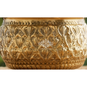 IndianArtVilla-Bol décoratif en laiton gaufré pour la maison et le restaurant-Vaisselle pour la décoration et le rangement - Product Image 4