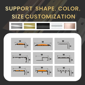 Preço de Fábrica NIUYUAN, Protetor de Degrau de Alumínio com Acabamento em Madeira, Antiderrapante com Inserto de Borracha - Product Image 3