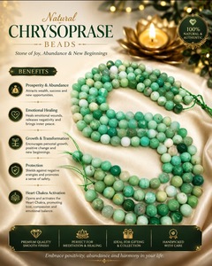 Perles d'agate Rehmat, chrysoprase naturelle, rondes, lisses, vertes, qualité supérieure, 8 mm, perles en vrac pour la fabrication de bijoux - Product Image 1