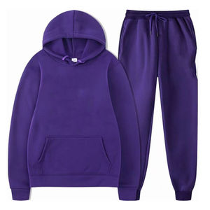 Vêtements de rue hiver chaud hommes survêtements Top qualité poids lourd bouffée imprimé coupe ample hommes survêtements évasés - Product Image 2