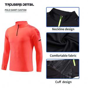ชุดวอร์มเล่นฟุตบอลสำหรับผู้ชายชุดออกกำลังกายเล่นยิมน้ำหนักเบามีซิปครึ่งโลโก้กำหนดเอง - Product Image 2