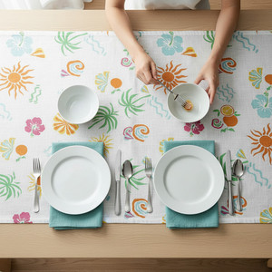 Luxury Cotton <b>Tablecloth</b> Floral Pattern Customizable <b>Square</b> Shape Eco-Friendly Washable Durable Elegant Dining Sustainable Home - Product Image 3