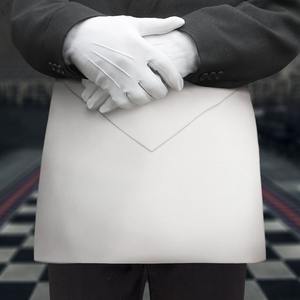 Tablier blanc en similicuir pour candidat/apprenti, régalia maçonnique de qualité supérieure, type de tissu : similicuir - Product Image 6