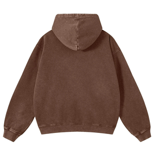 Premium Quality <b>Men</b> Acid Washed Zipper Hoodie Custom Logo 100% Cotton Fleece Oversized OEM Winter Windproof Breathable - Product Image 2