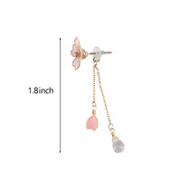 Anting-anting wanita bunga sakura elegan romantis buatan Jepang anting-anting Drop lucu wanita perhiasan buatan tangan pesta anak perempuan sakura