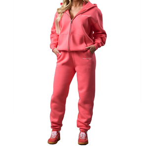 Haute qualité 100% coton pantalons de survêtement femmes doux polaire français éponge Joggers avec Logo personnalisé tenue décontracté pantalon pantalon - Product Image 4