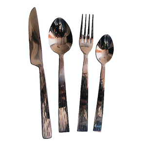 Ensemble de couverts vintage en acier inoxydable écologique de qualité supérieure, fabriqué à la main en Inde, avec manche en bois et PP, 4 pièces - Product Image 2