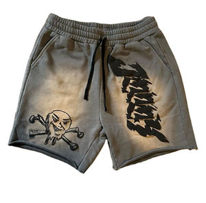 กางเกงวิ่งขาสั้นผู้ชายผ้าฝ้ายพิมพ์ลายพองกางเกงขาสั้นโฟมความยาวของผู้ชายกางเกงกีฬาลำลองสตรีทแวร์ออกแบบได้ตามต้องการฤดูร้อน - Product Image 2