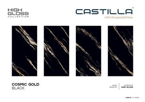 กระเบื้องพอร์ซเลนเงางามสูง600x1200มม. สีทองจักรวาลสีดำ - Product Image 2