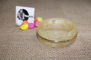 Bracelet en résine pour femme, fleur sèche, Bracelet en résine transparente avec bande de laiton, Bracelet pour femme de la marque traditionnelle - Product Image 2