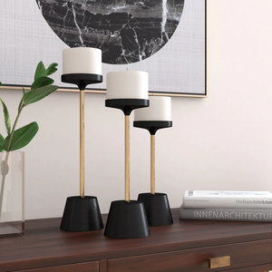 Soporte de vela de boda de latón de lujo, diseño moderno y elegante, logotipo de tamaño personalizable, soporte de Metal dorado hecho a mano para el hogar, Navidad - Product Image 6