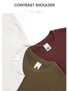 270gsm 100% algodón impreso camisetas al por mayor de alta calidad Unisex camisas de manga corta de verano camiseta Casual sólido tela en blanco - Product Image 4