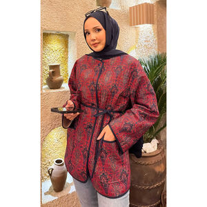 Vintage Bohemian <b>Quilted</b> Leather <b>Jacket</b> Reversible Floral Animal <b>Patterns</b> Stripe Decoration Short Coat for Winter Spring Autumn - Product Image 2