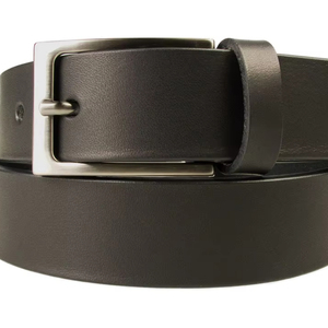 Ceinture en cuir noir pour hommes avec boucle en métal pistolet Authentique 100% Ceinture en cuir véritable pour hommes vintage - Product Image 1