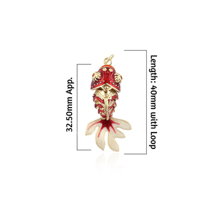 สร้อยคอรูปปลาโคอิซอนเนนแบบเคลือบสีทองสำหรับใส่ในฤดูร้อนเครื่องประดับสำหรับห้อยคอปลาเคลื่อนย้ายได้ - Product Image 2