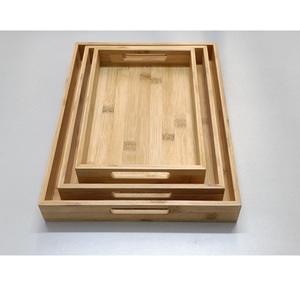 Plateau de restaurant en bambou commercial de haute qualité du Vietnam 30x20x5 cm 33x23x5 cm ustensiles de cuisine écologiques poignée plateaux de service - Product Image 1
