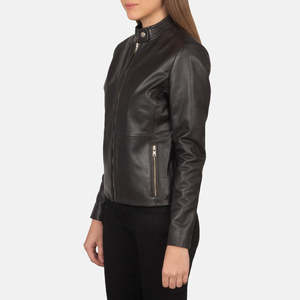Chaqueta Biker Rave en Cuero Sintético Marrón, Chaqueta Bomber Personalizable con Cuello Alto y Forro de Poliéster para Todas las Temporadas - Product Image 2