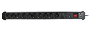 Enchufe múltiple de aluminio con cable e interruptor de 10 enchufes (Simon BM539249) - Product Image 1