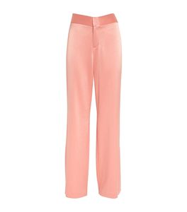2025 nuevo último diseño Color liso Rosa Color terciopelo Material Zip Fly pantalones de pierna ancha para mujer - Product Image 1