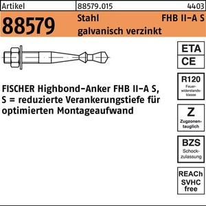 Anclaje Fischer Highbond R 88579 M12x75/10 de Acero - 10 Piezas - Product Image 1