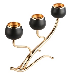 Gran oferta, producto de lujo, Metal, aluminio, decoración del hogar, decoración de boda, candelabros, 3 brazos, acabado dorado para Decoración de mesa - Product Image 6
