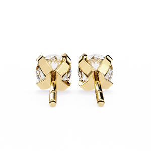 ต่างหูเม็ดกลมสีทอง14K สุดหรูสำหรับผู้หญิงและเด็กผู้หญิงเครื่องประดับเพชรทันสมัยเครื่องประดับประกายวิบวับ - Product Image 4