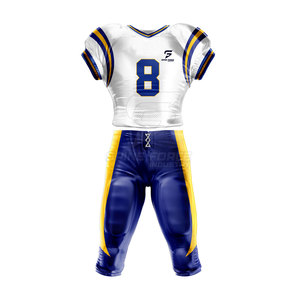 Ensemble d'uniformes de football américain pour hommes, vêtements d'entraînement respirants avec logo personnalisé, manches courtes, style de l'équipe - Product Image 1