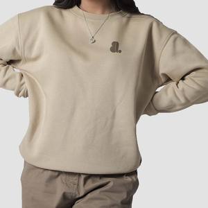 เสื้อสเวตเตอร์คอกลมของผู้หญิงผ้าคอตตอนแบบเรียบปักลายสำหรับตกแต่งโลโก้หน้าสำหรับฤดูหนาว - Product Image 5