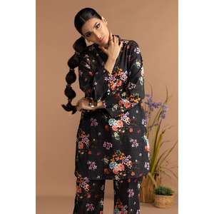 Conjunto de Satén Estampado Dobby KST-43242, Blusa de Manga Tres Cuartos para Primavera/Verano - Product Image 3