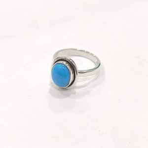 925 Sterling Silver Beautiful Statement <b>Ring</b> with Natural <b>Turquoise</b> Gemstone for Women's Engagement or Wedding Gift <b>Ring</b> Watch - Product Image 1